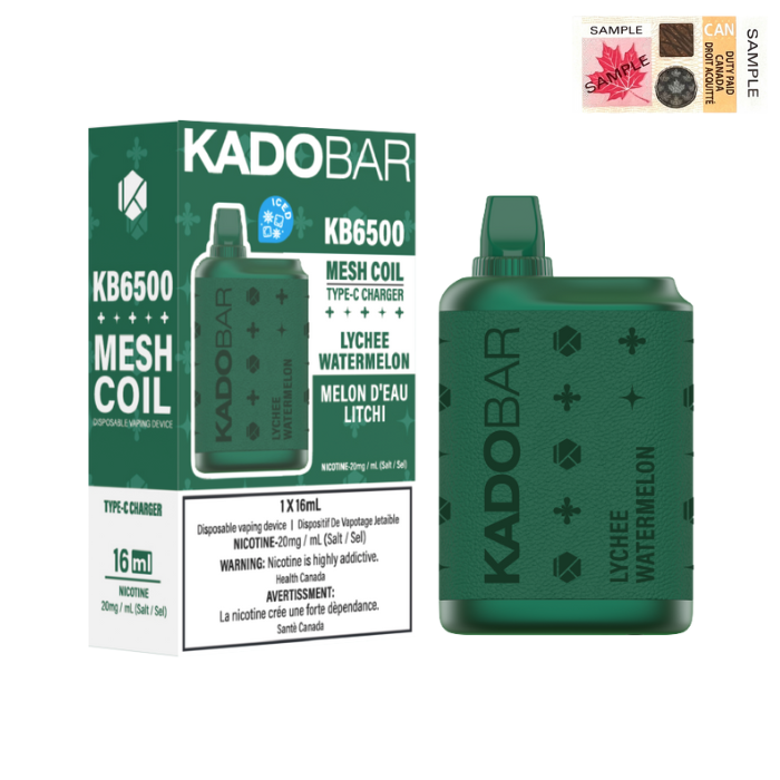 KADOBAR DISPOSABLE VAPE Canada - 6500 PUFFS - Lychee Watermelon | Vape4change KADOBAR DISPOSABLE VAPE Canada - 6500 PUFFS - Lychee Watermelon | Vape4change
