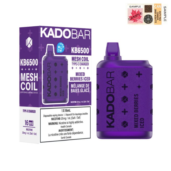 KADO BAR DISPOSABLE VAPE - 6500 PUFFS - Mixed Berries Iced | Vape4change KADO BAR DISPOSABLE VAPE - 6500 PUFFS - Mixed Berries Iced | Vape4change
