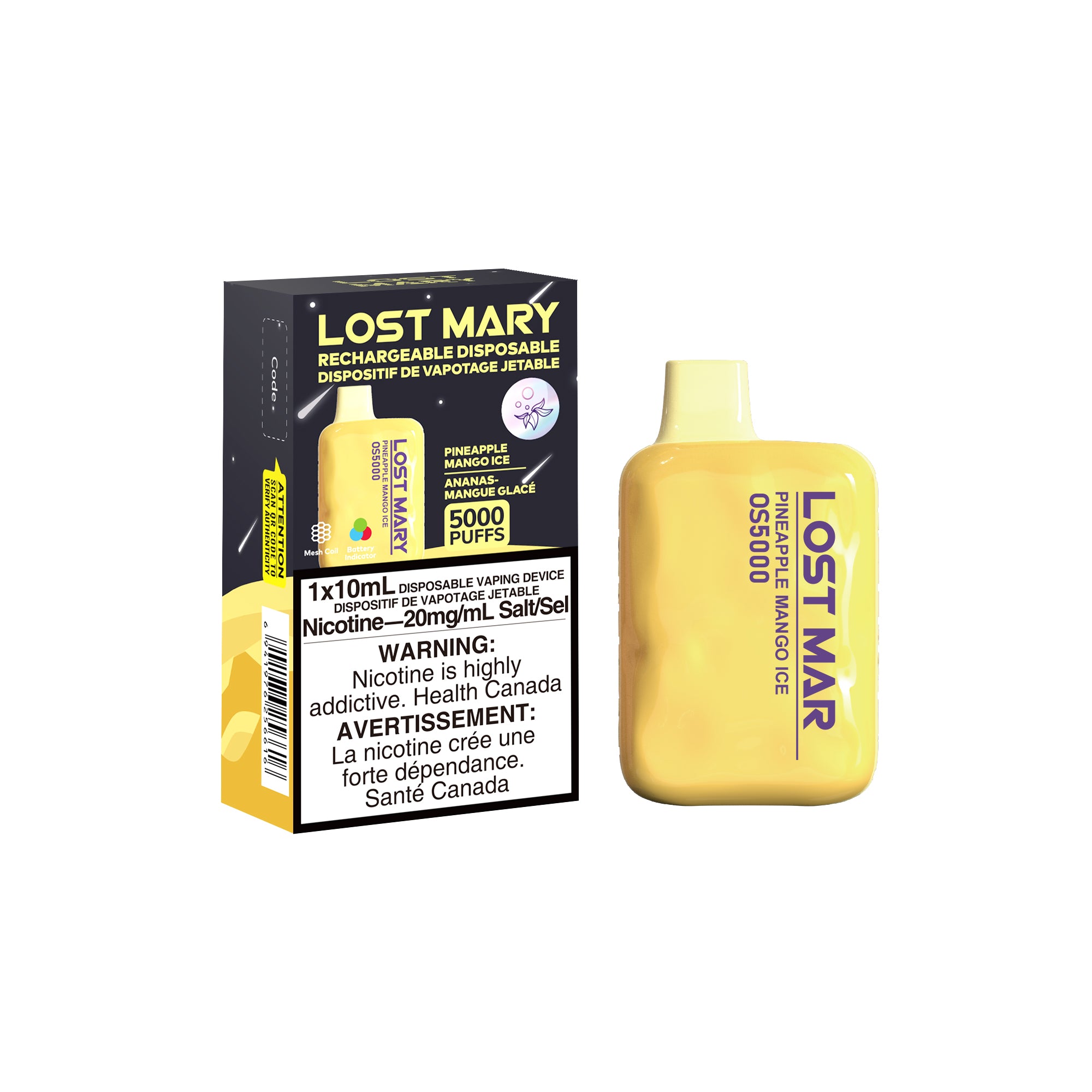 Lost Mary Disposable Vape - Pineapple Mango Ice - 5000 Puffs | Vape4change Lost Mary Disposable Vape - Pineapple Mango Ice - 5000 Puffs | Vape4change
