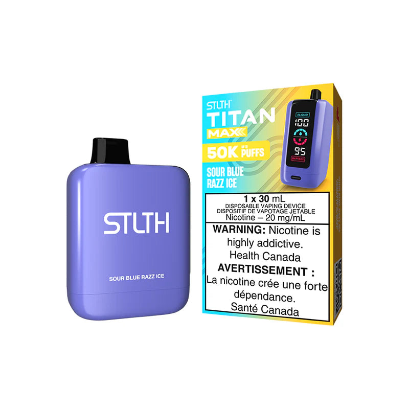 titan vape pods Buy STLTH Titan Max Disposable Vape - 50k Puffs - Sour Blue Razz Ice