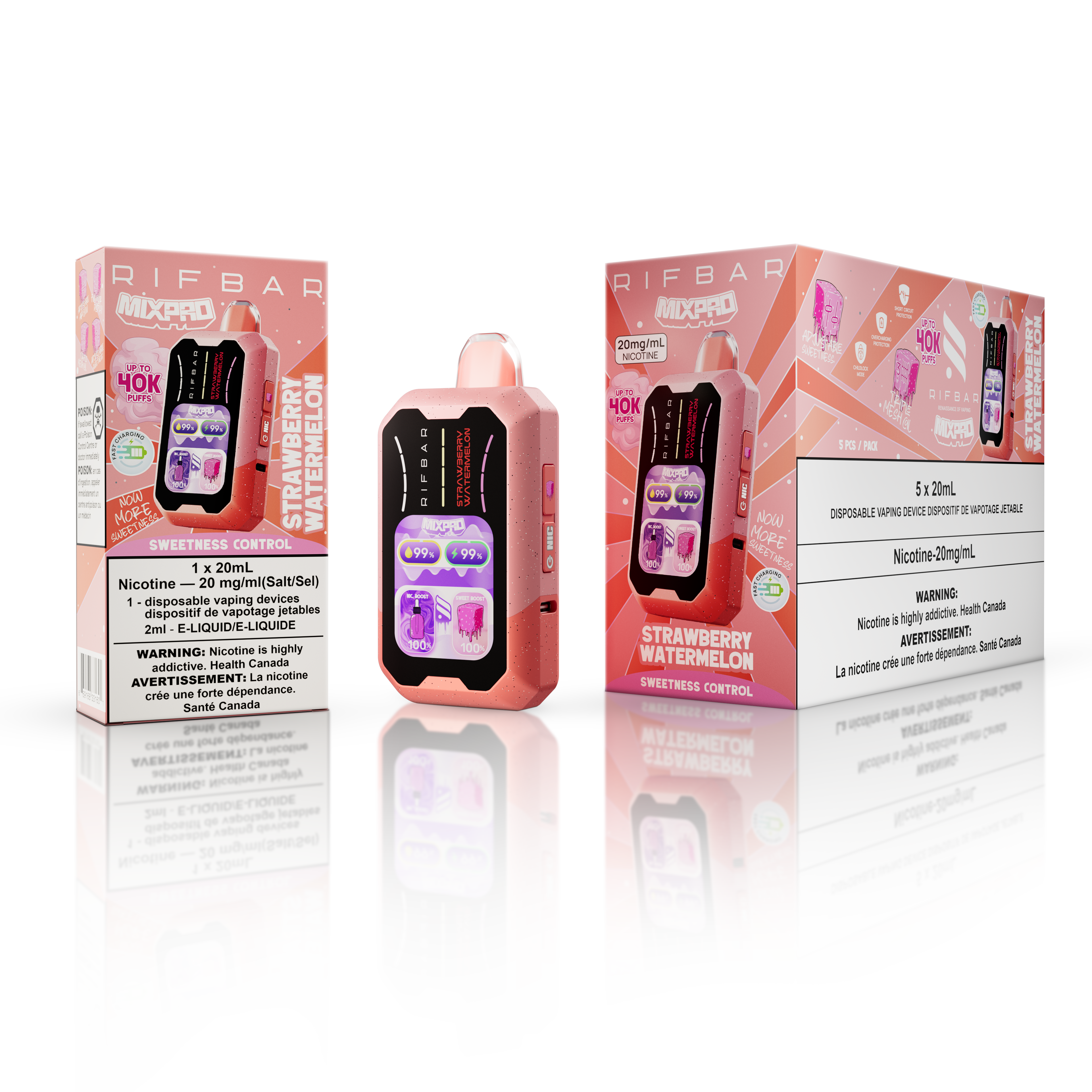 RifBar MixPro Disposable Vape 40k Puffs - Strawberry Watermelon | Vape4change RifBar MixPro Disposable Vape 40k Puffs - Strawberry Watermelon | Vape4change