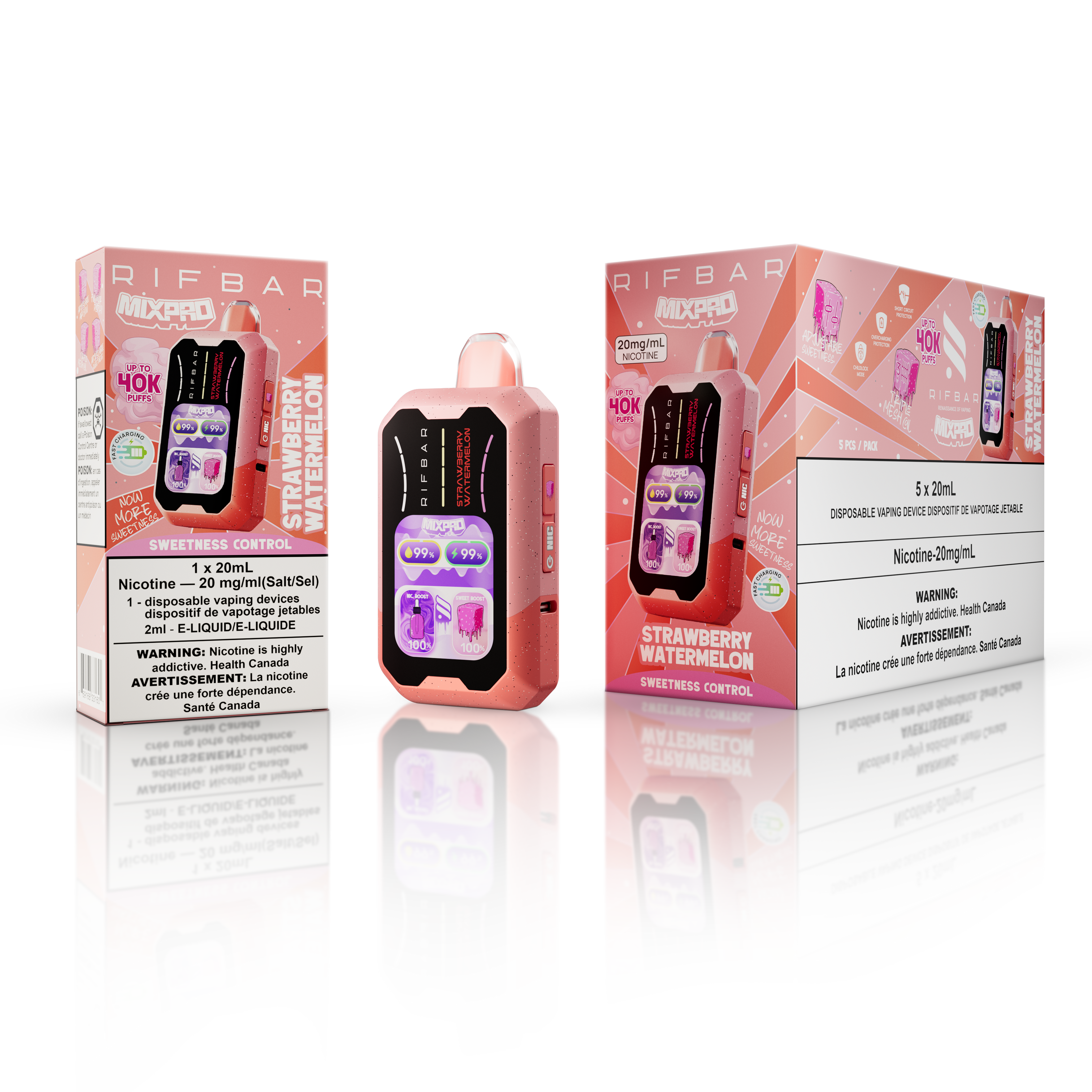 RifBar MixPro Disposable Vape 40k Puffs - Strawberry Watermelon | Vape4change RifBar MixPro Disposable Vape 40k Puffs - Strawberry Watermelon | Vape4change