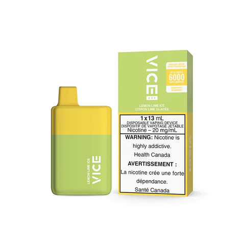 Vice Box Rechargeable Disposable Vape - 6000 Puffs - Lemon Lime Ice