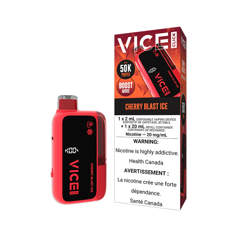 Vice Click Disposable Vape - 50,000 Puffs - Cherry Blast Ice | Vape4change Vice Click Disposable Vape - 50,000 Puffs - Cherry Blast Ice | Vape4change