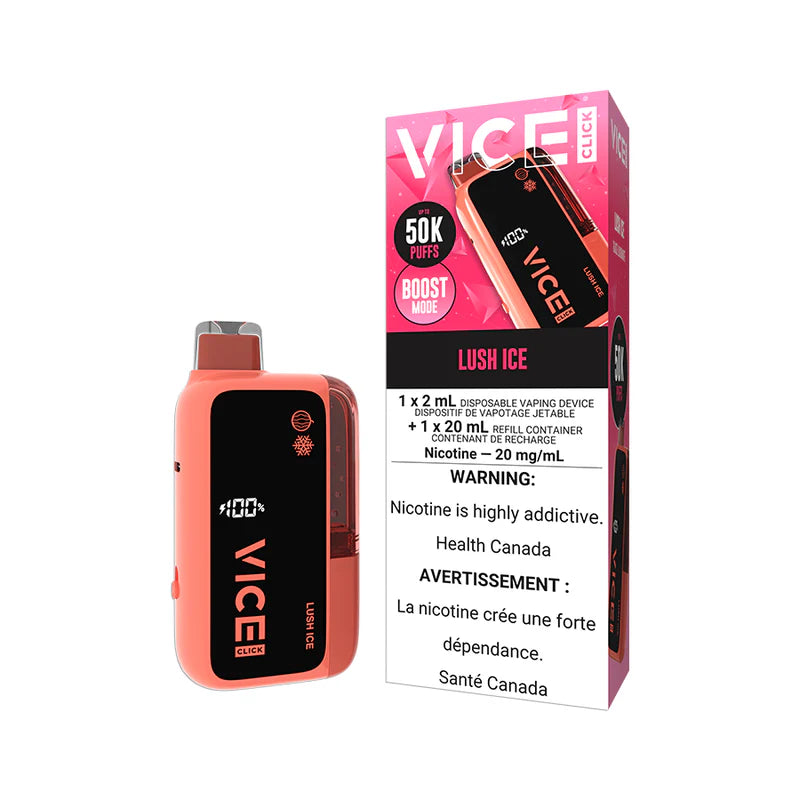 Vice Click Disposable Vape - 50,000 Puffs - Lush Ice | Vape4change Vice Click Disposable Vape - 50,000 Puffs - Lush Ice | Vape4change