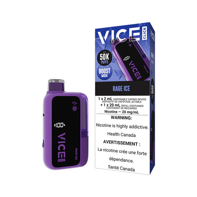 Vice Click Disposable Vape - 50,000 Puffs - Rage Ice | Vape4change