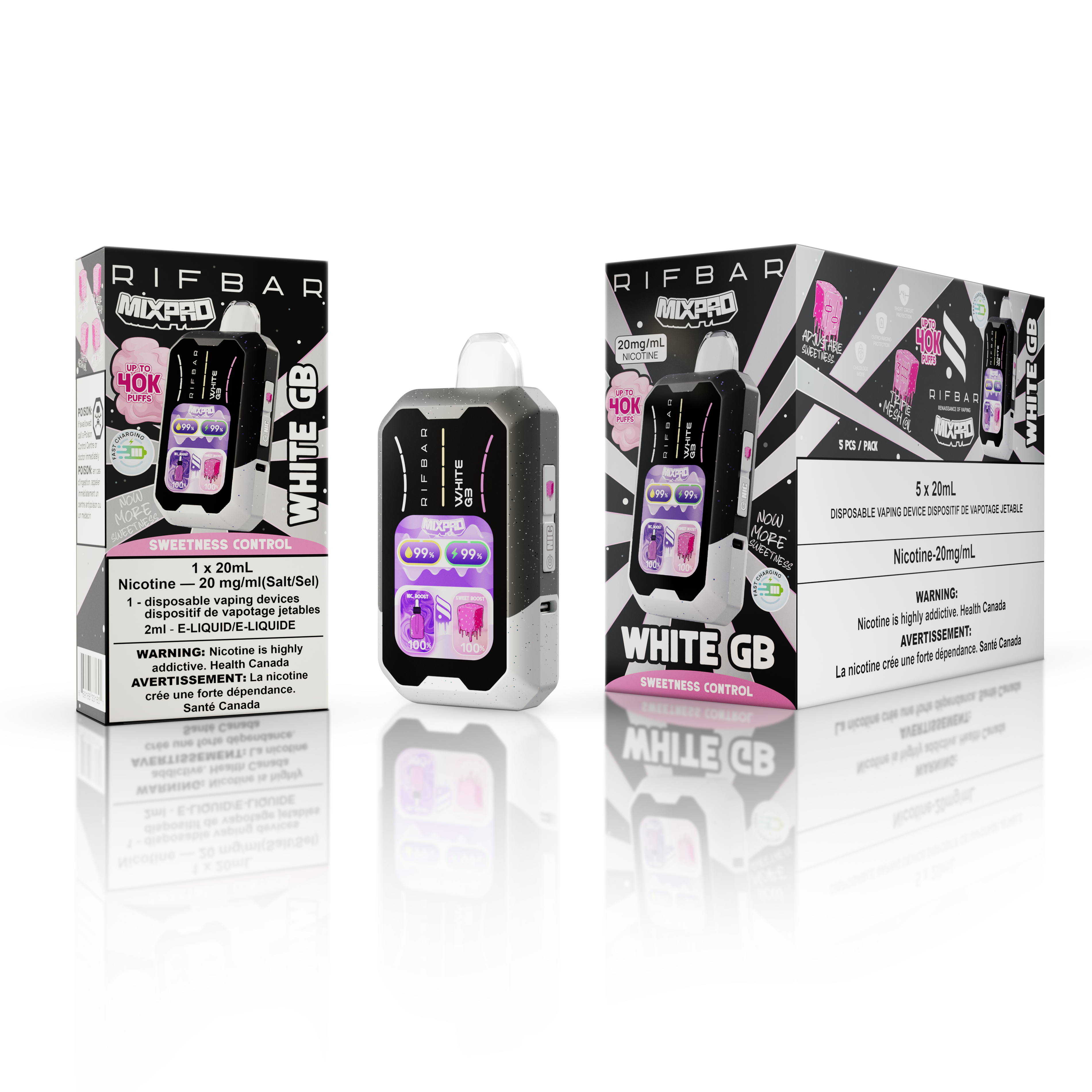 RifBar MixPro Disposable Vape 40k Puffs - White GB | Vape4change RifBar MixPro Disposable Vape 40k Puffs - White GB | Vape4change