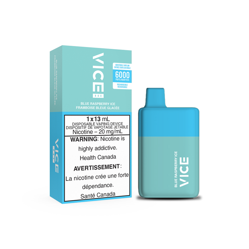 blue raspberry vape rechargeable Vice Box 6000 Puff Disposable Vape - Zero Nicotine Disposables