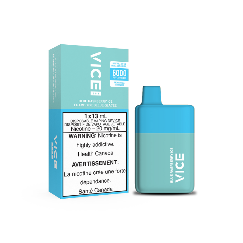 Vice Box Rechargeable Disposable Vape - 6000 Puffs - Blue Raspberry Ice - Vape4change