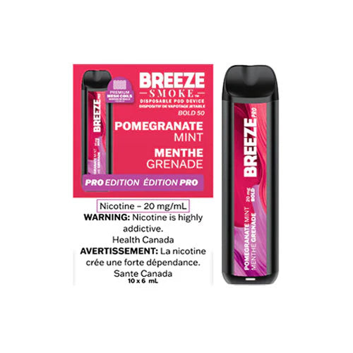 Breeze Pro Disposable Vape - Pomegranate Mint- 2000 Puffs