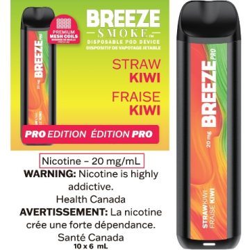 Breeze Pro Disposable Vape - Straw Kiwi - 2000 Puffs