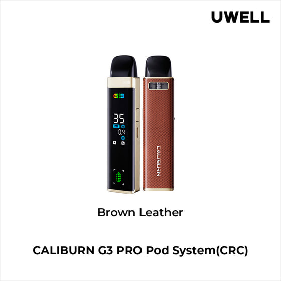 Uwell Caliburn G3 Pro Open Pod Kit - Brown Leather | Vape4change Uwell Caliburn G3 Pro Open Pod Kit - Brown Leather | Vape4change