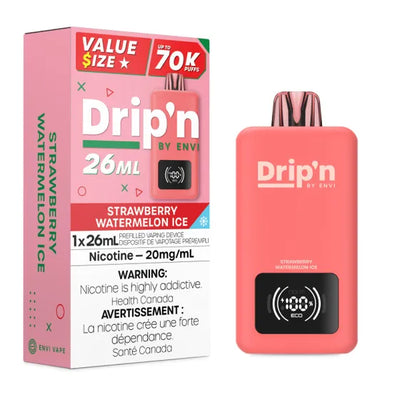 Drip'n by Envi 26ML Disposable Vape - 70K Puffs - Strawberry Watermelon Ice