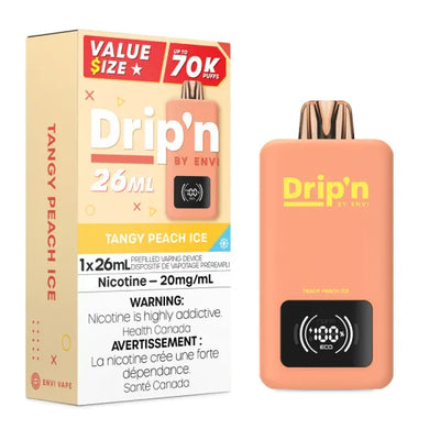 Drip'n by Envi 26ML Disposable Vape - 70K Puffs - Tangy Peach Ice