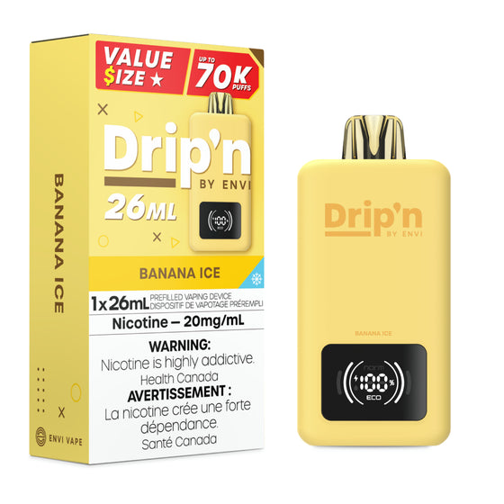 Drip'n by Envi 26ML Disposable Vape - 70K Puffs - Banana Ice