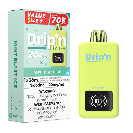 Drip'n by Envi 26ML Disposable Vape - 70K Puffs - Mint Blast Ice