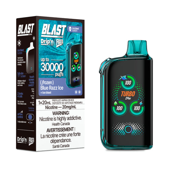 Drip'n Fasta Blast Disposable Vape - 30K Puffs - Blue Razz Ice