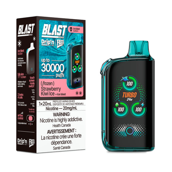 Drip'n Fasta Blast Disposable Vape - 30K Puffs - Strawberry Kiwi Ice