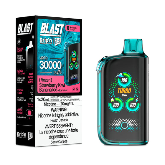 Drip'n Fasta Blast Disposable Vape - 30K Puffs - Strawberry Kiwi Banana Ice