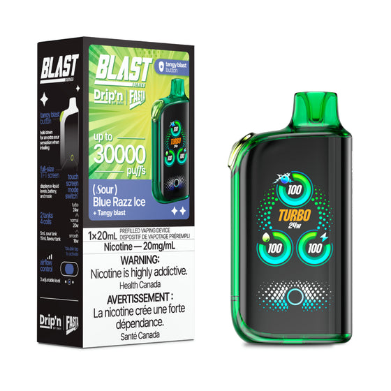 Drip'n Fasta Blast Disposable Vape - 30K Puffs - Blue Razz Ice Sour