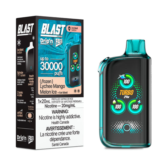 Drip'n Fasta Blast Disposable Vape - 30K Puffs - Lychee Mango Melon Ice