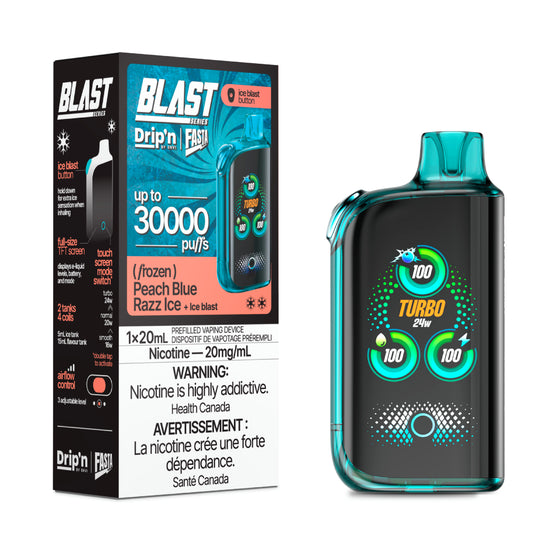 Drip'n Fasta Blast Disposable Vape - 30K Puffs - Peach Blue Razz Ice