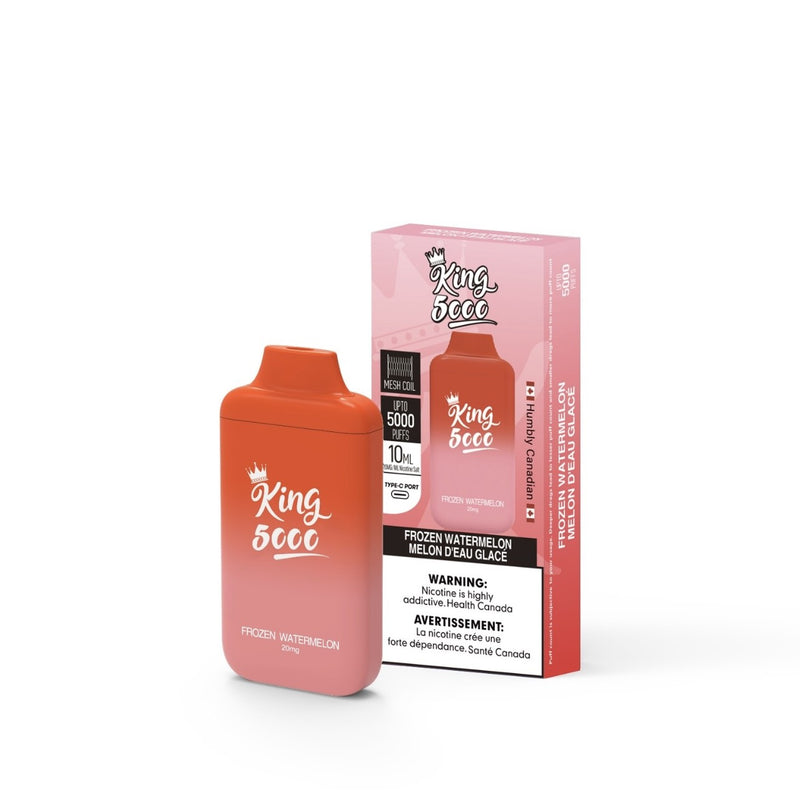 King Disposable Vape - Nicotine Free - 10 ML - 5000 Puffs - Frozen Watermelon