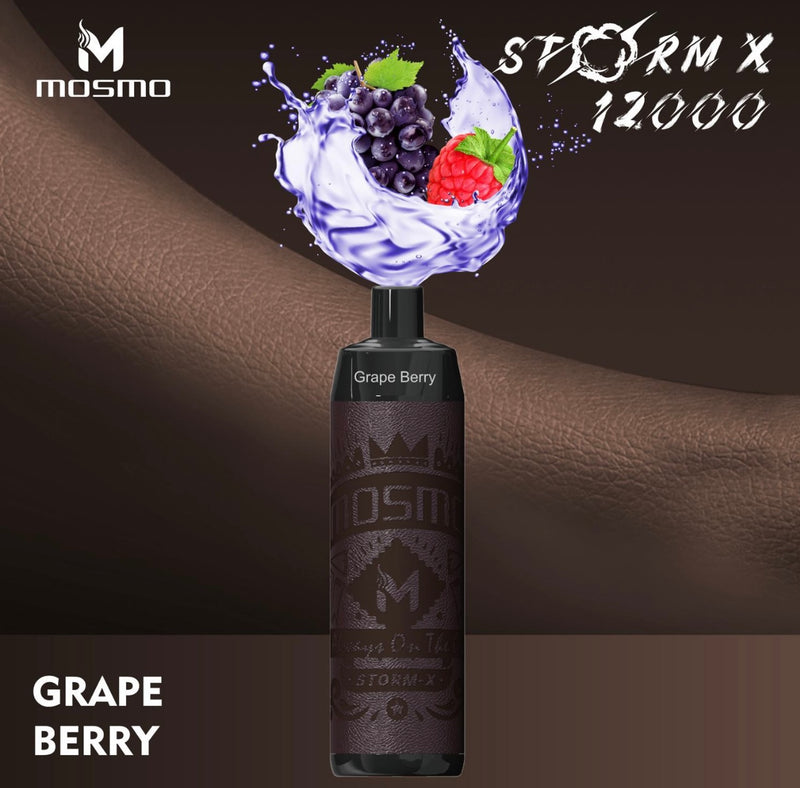 Mosmo Storm X Disposable Vape - 12K Puffs - Shisha Vape - Grape Berry