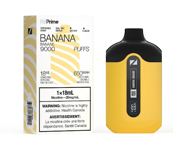 ZPrime Disposable Vape By Zpod - 9000 Puffs - Banana | Vape4change ZPrime Disposable Vape By Zpod - 9000 Puffs - Banana | Vape4change