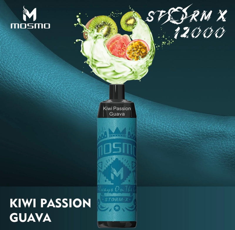 Mosmo Storm X Disposable Vape - 12K Puffs - Shisha Vape - Kiwi Passion Guava