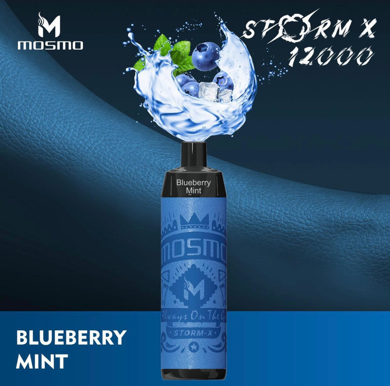 Mosmo Storm X Disposable Vape - 12K Puffs - Shisha Vape - Blueberry Mint