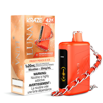 Kraze Luna Disposable Vape - 42K Puffs - Frizzy Peach G Ice