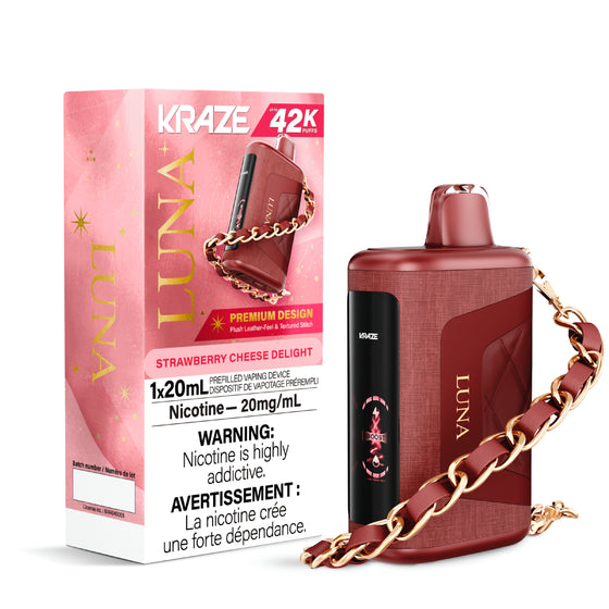 luna vape flavors Shop Kraze Luna Disposable Vape - 42K - Strawberry Cheese Delight