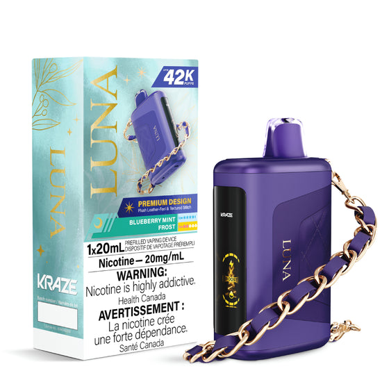 Kraze Luna Disposable Vape - 42K Puffs - Blueberry Mint Frost