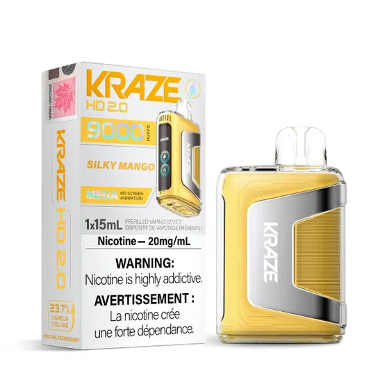 Kraze HD 2.0 Disposable Vape - 9000 Puffs - Silky Mango