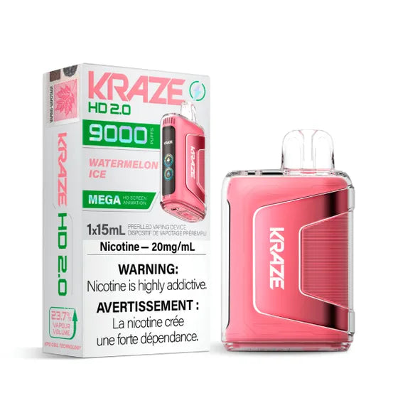 Kraze HD 2.0 Disposable Vape - 9000 Puffs - Watermelon Ice