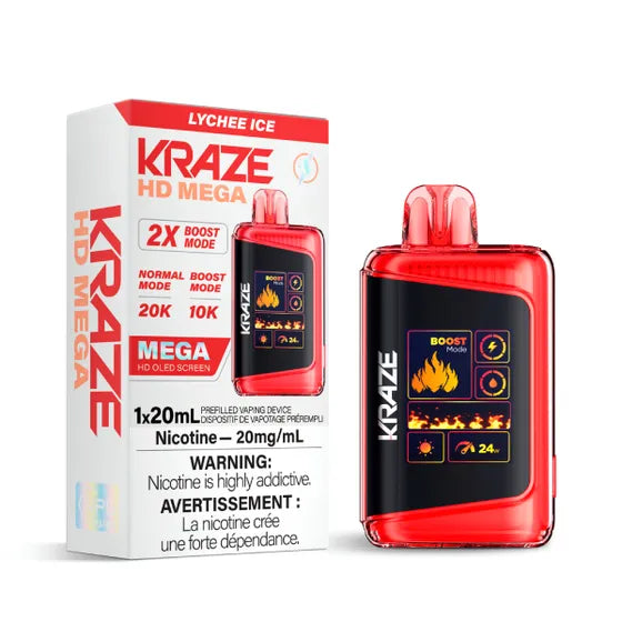 Kraze HD Mega Disposable Vape - 20K Puffs - Lychee Ice