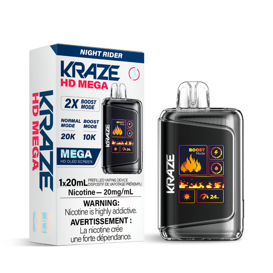 Buy Cheap Kraze HD Mega Disposable Vape - 20K Puffs - Night Rider | Vape4change Buy Cheap Kraze HD Mega Disposable Vape - 20K Puffs - Night Rider | Vape4change