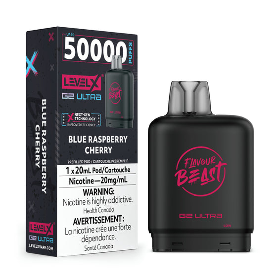 Flavour Beast Level X G2 Ultra Pod - 50k Puffs  – Blue Raspberry Cherry