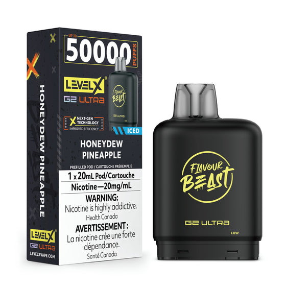 Flavour Beast Level X G2 Ultra Pod - 50k Puffs  – Honeydew Pineapple Iced