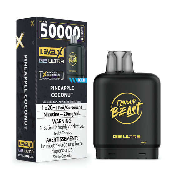 Flavour Beast Level X G2 Ultra Pod - 50k Puffs  – Pineapple Coconut Iced