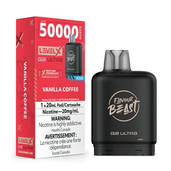 Flavour Beast Level X G2 Ultra Pod - 50k Puffs  – Vanilla Coffee Iced