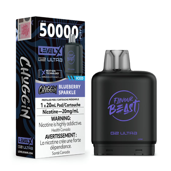 Flavour Beast Level X G2 Ultra Pod - 50k Puffs  – Blueberry Sparkle