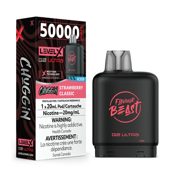 Flavour Beast Level X G2 Ultra Pod - 50k Puffs  – Strawberry Classic