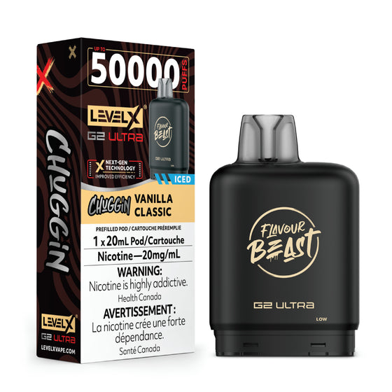 Flavour Beast Level X G2 Ultra Pod - 50k Puffs  – Vanilla Classic