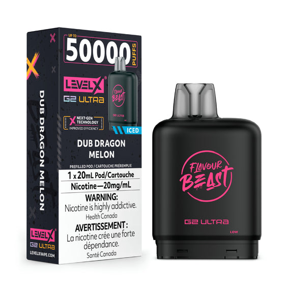 Flavour Beast Level X G2 Ultra Pod - 50k Puffs  – Dub Dragon Melon