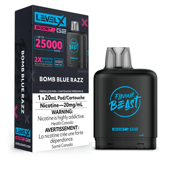 Flavour Beast Level X Vape Pod - 25K - Bomb Blue Razz