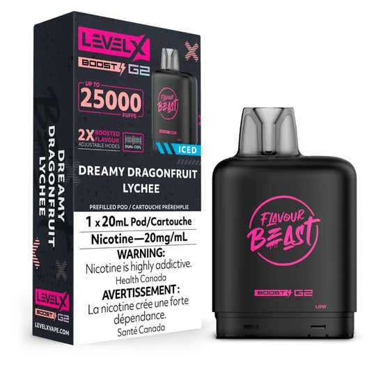 Flavour Beast Level X Vape Pod - 25K - Dreamy Dragonfruit Lychee