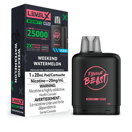 Flavour Beast Level X Vape Pod - 25K - Weekend Watermelon Iced