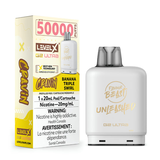 Flavour Beast Level X G2 Ultra Pod - 50k Puffs  – Cravin' Banana Triple Swirl